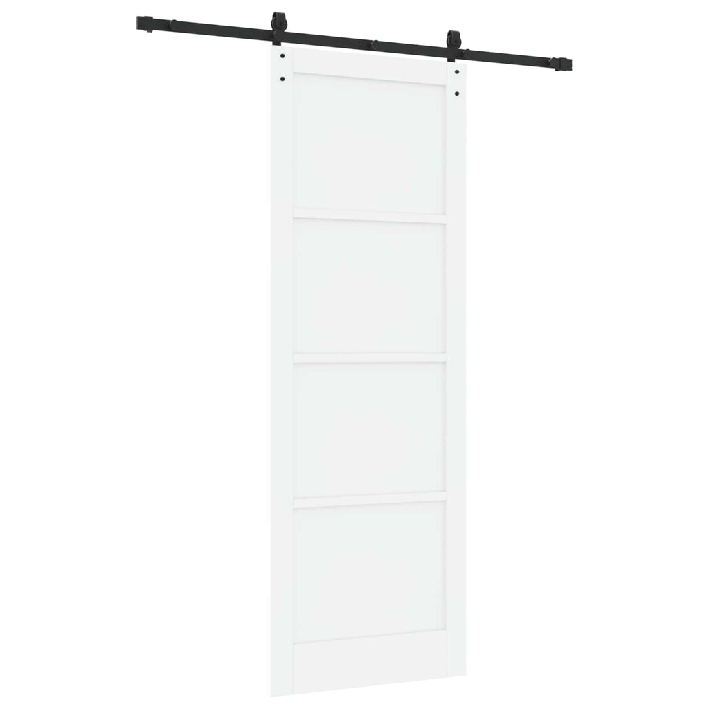 Porta scorrevole bianco e nero 83 x 232 cm legno pino