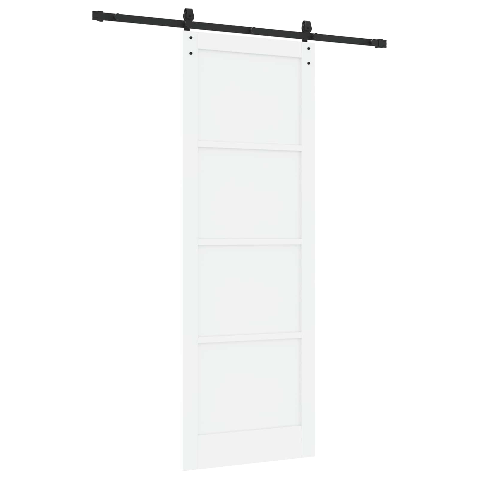 Porta scorrevole bianco e nero 83 x 232 cm legno pino