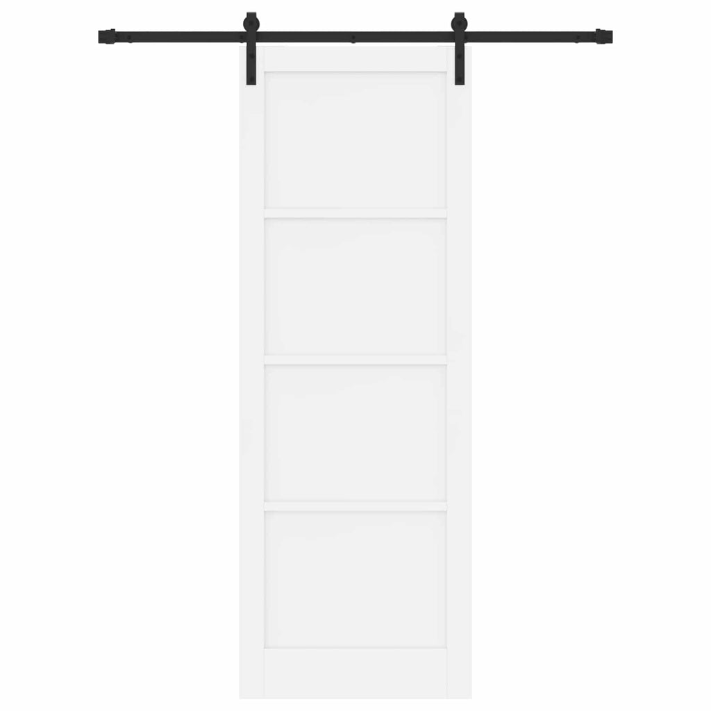 Porta scorrevole bianco e nero 83 x 232 cm legno pino