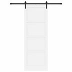 Porta scorrevole bianco e nero 83 x 232 cm legno pino