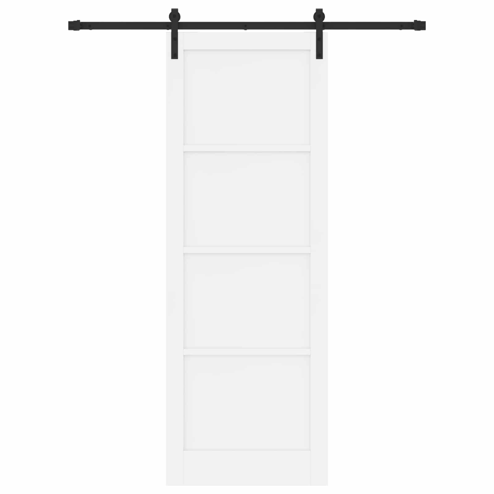 Porta scorrevole bianco e nero 83 x 232 cm legno pino