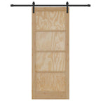 Porta scorrevole in legno di pino naturale e nero 86 x 211 cm