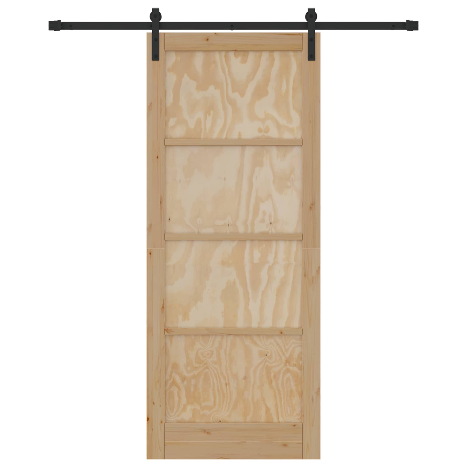 Porta scorrevole in legno di pino naturale e nero 86 x 211 cm