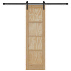 Porta scorrevole in legno di pino naturale e nero 61 x 198,5 cm
