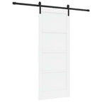 Porta scorrevole bianco e nero 83 x 202 cm - Legno di pino