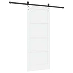 Porta scorrevole bianco e nero 83 x 202 cm - Legno di pino