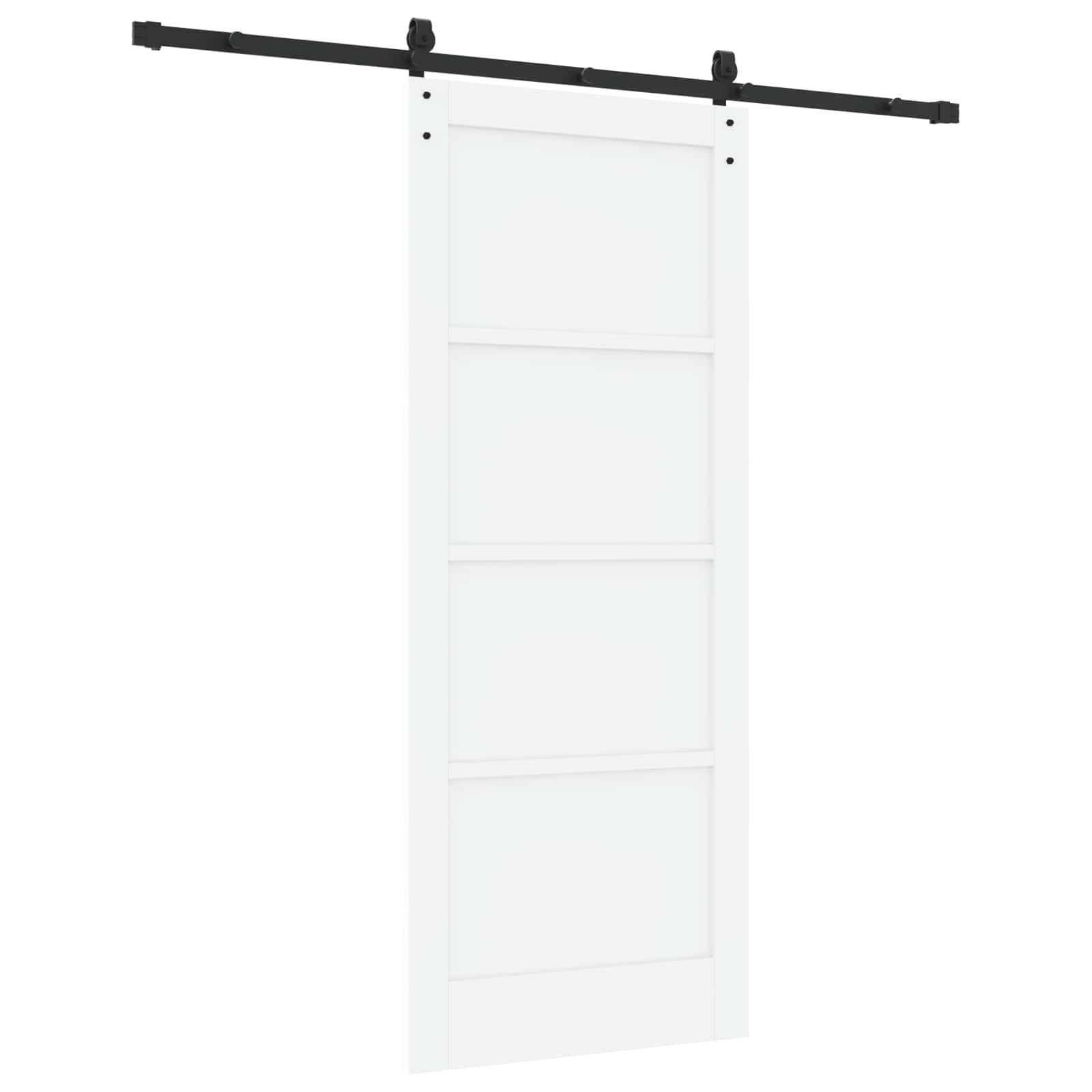 Porta scorrevole bianco e nero 83 x 202 cm - Legno di pino