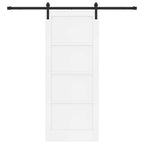 Porta scorrevole bianco e nero 83 x 202 cm - Legno di pino