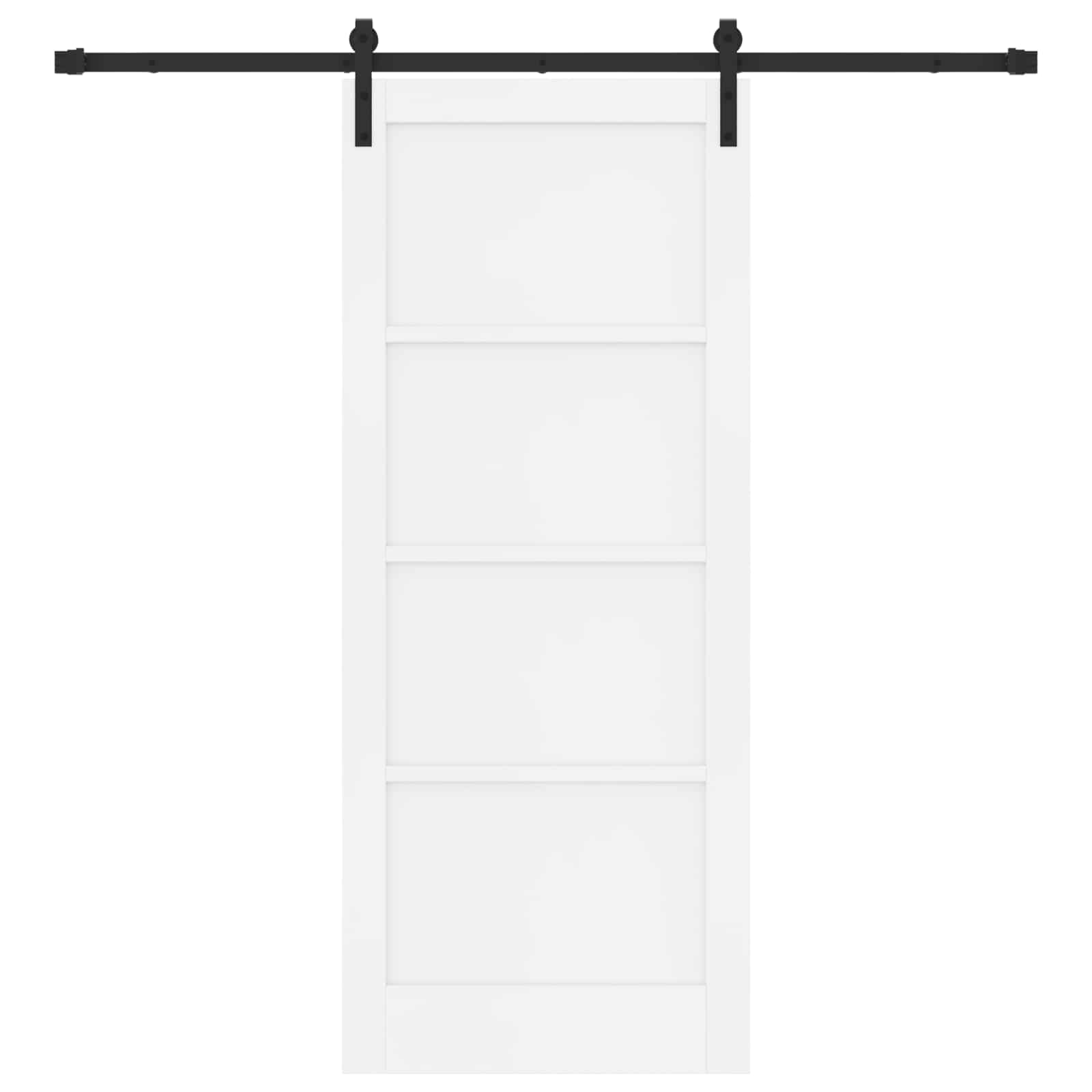 Porta scorrevole bianco e nero 83 x 202 cm - Legno di pino