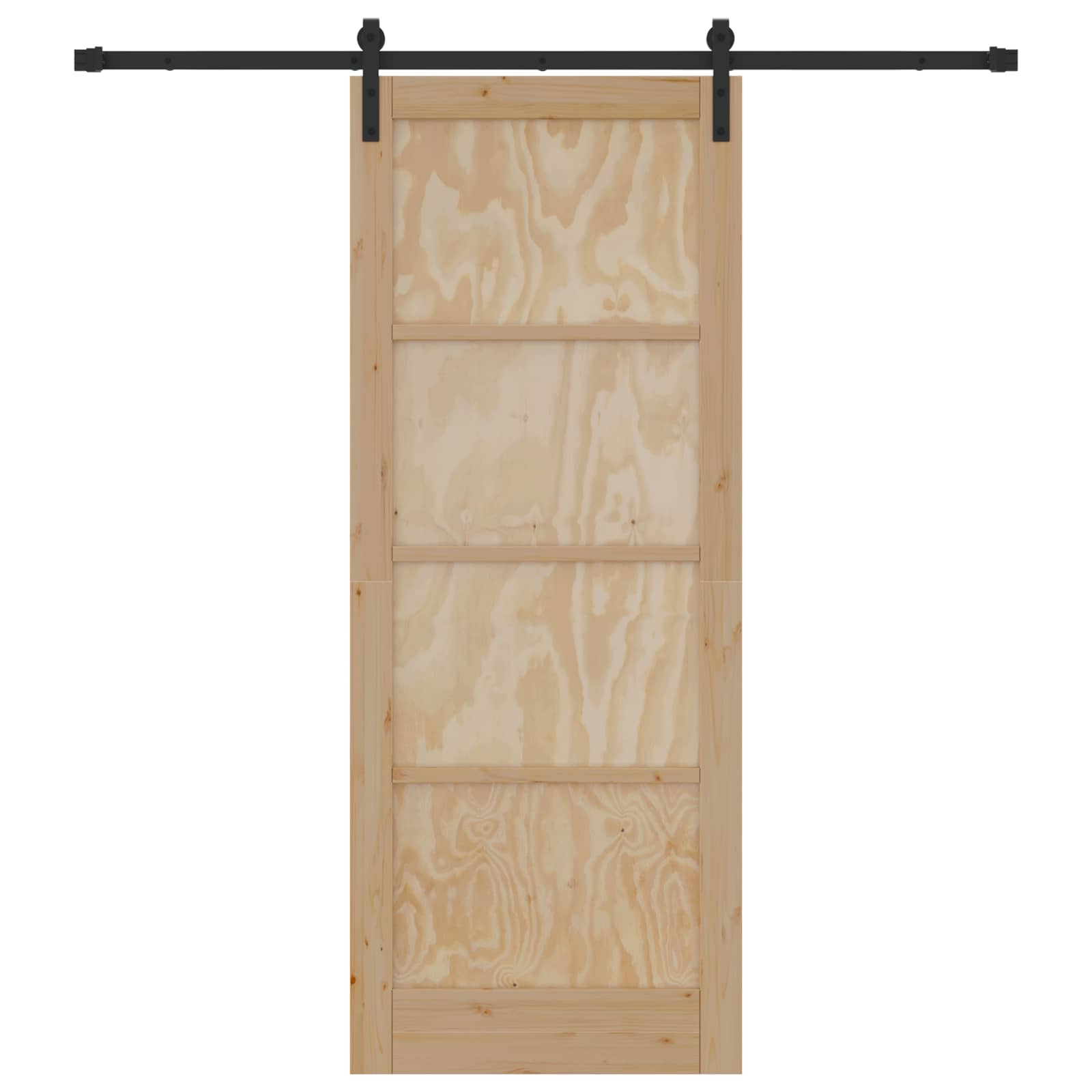Porta scorrevole in legno di pino naturale e nero 83 x 211 cm