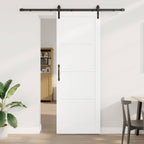 Porta scorrevole legno pino bianco e nero 83 x 232 cm