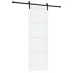 Porta scorrevole legno pino bianco e nero 83 x 232 cm
