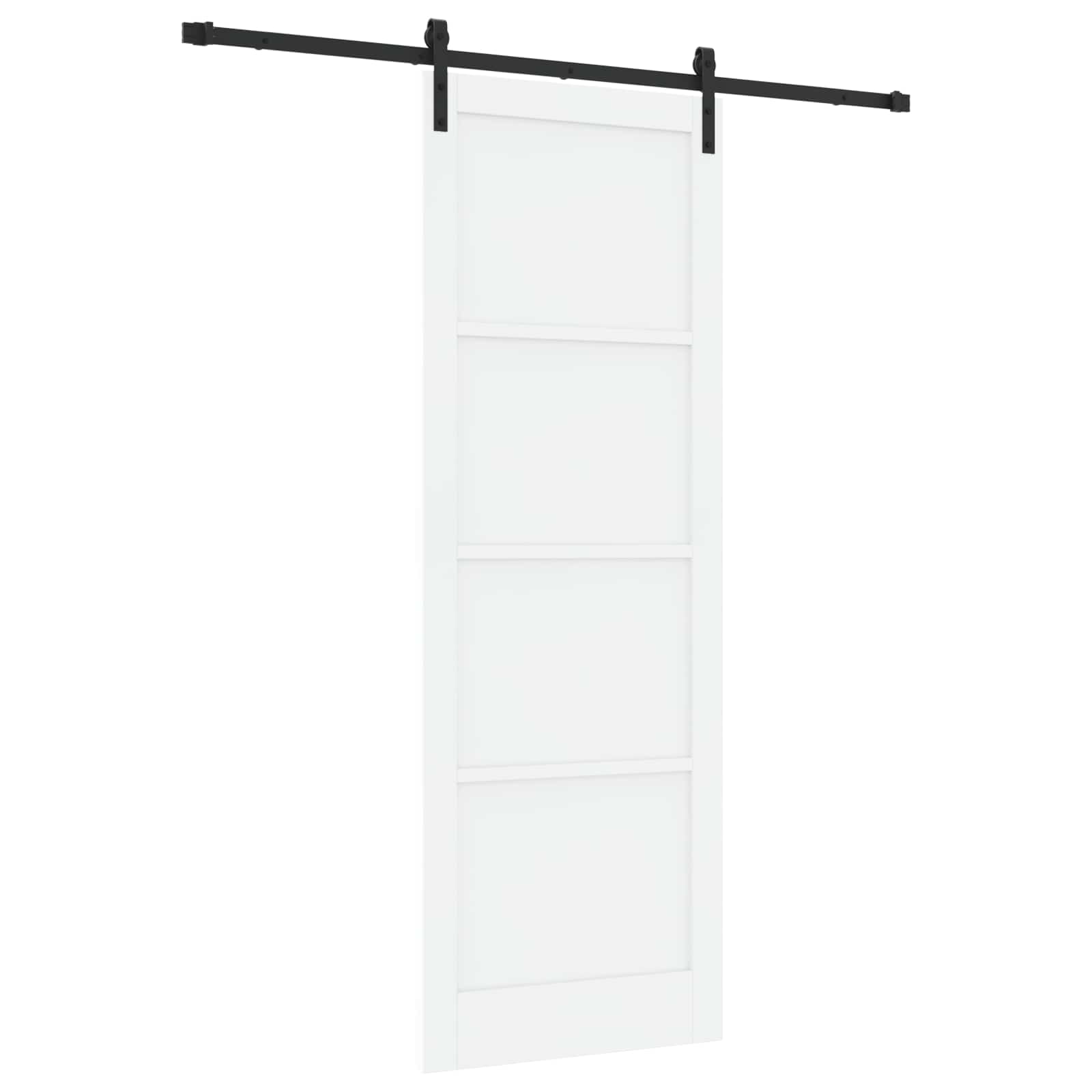 Porta scorrevole legno pino bianco e nero 83 x 232 cm