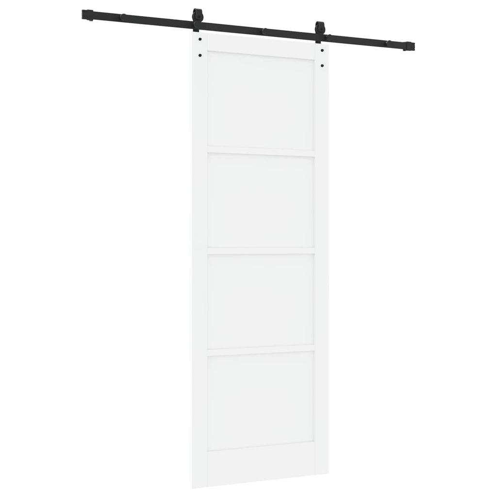Porta scorrevole legno pino bianco e nero 83 x 232 cm
