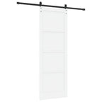 Porta scorrevole legno pino bianco e nero 83 x 232 cm