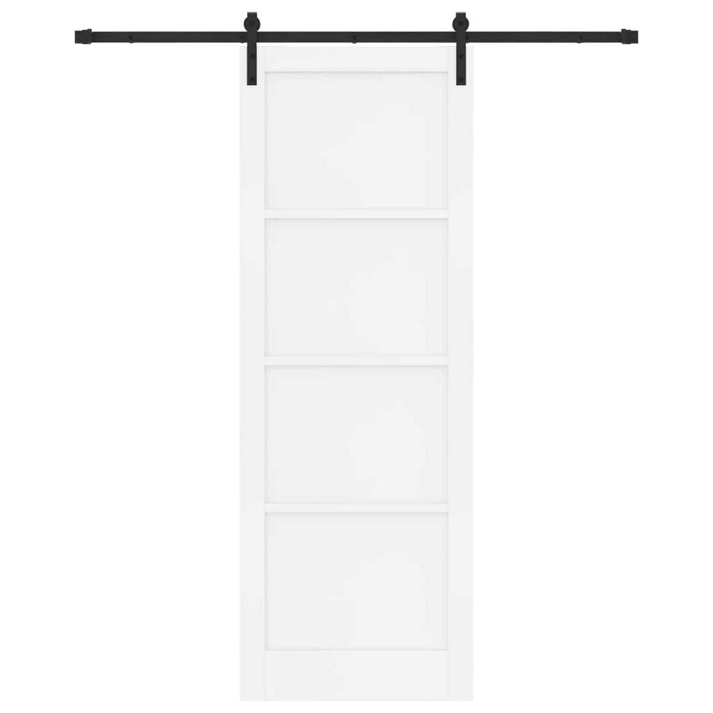 Porta scorrevole legno pino bianco e nero 83 x 232 cm