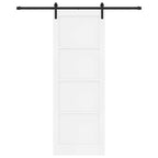 Porta scorrevole legno pino bianco e nero 83 x 232 cm