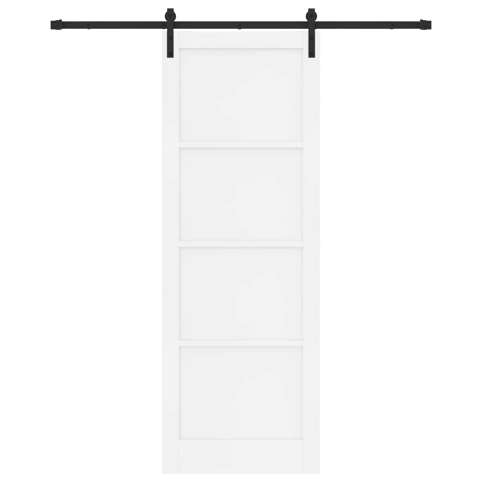 Porta scorrevole legno pino bianco e nero 83 x 232 cm