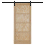 Porta scorrevole in legno di pino naturale e nero 86 x 198,5 cm
