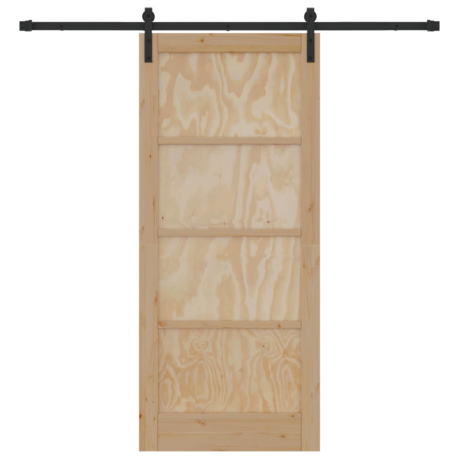 Porta scorrevole in legno di pino naturale e nero 86 x 198,5 cm