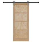Porta scorrevole legno pino naturale e nero 86 x 211 cm