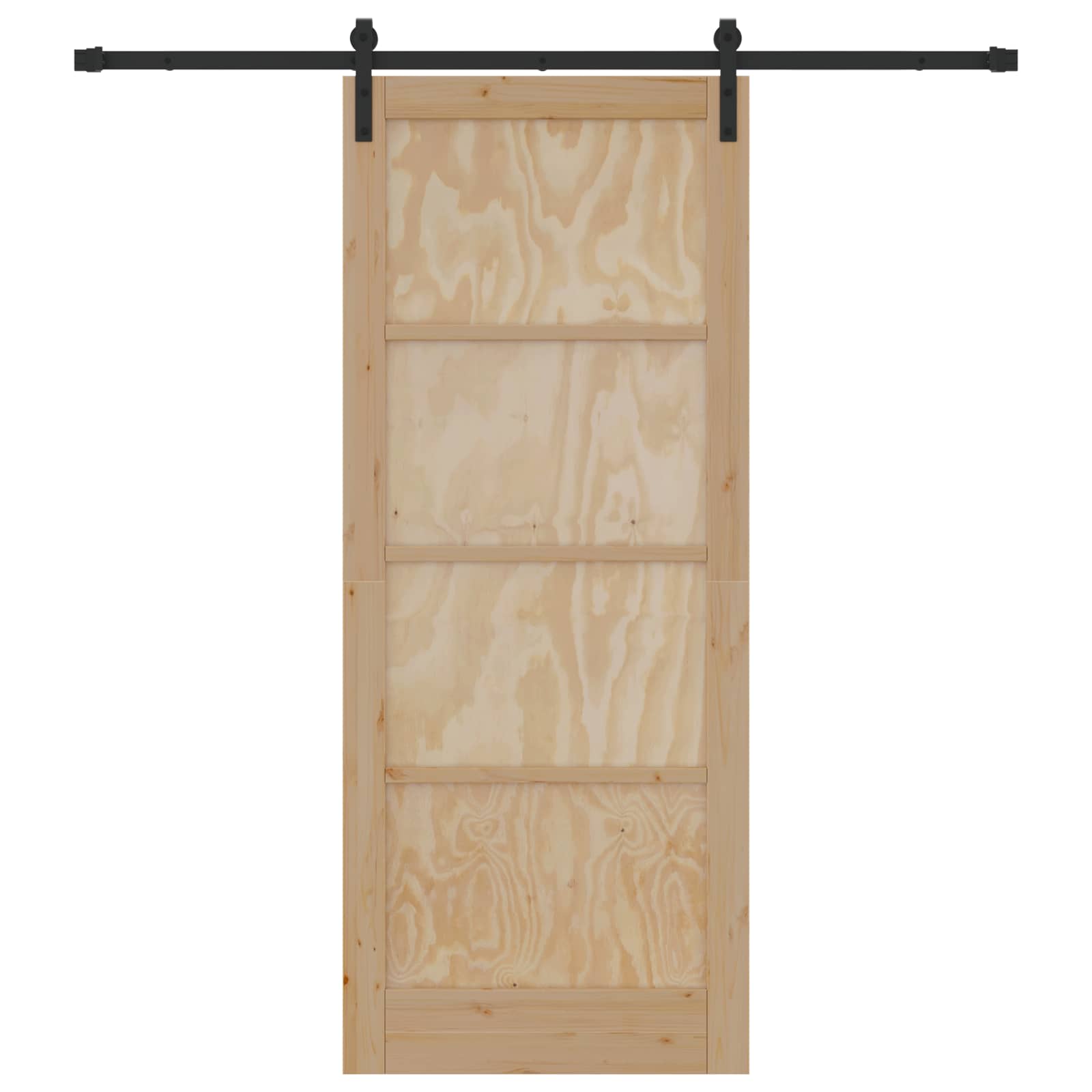 Porta scorrevole legno pino naturale e nero 86 x 211 cm