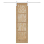 Porta scorrevole in legno di pino naturale e bianco 61 x 198,5 cm