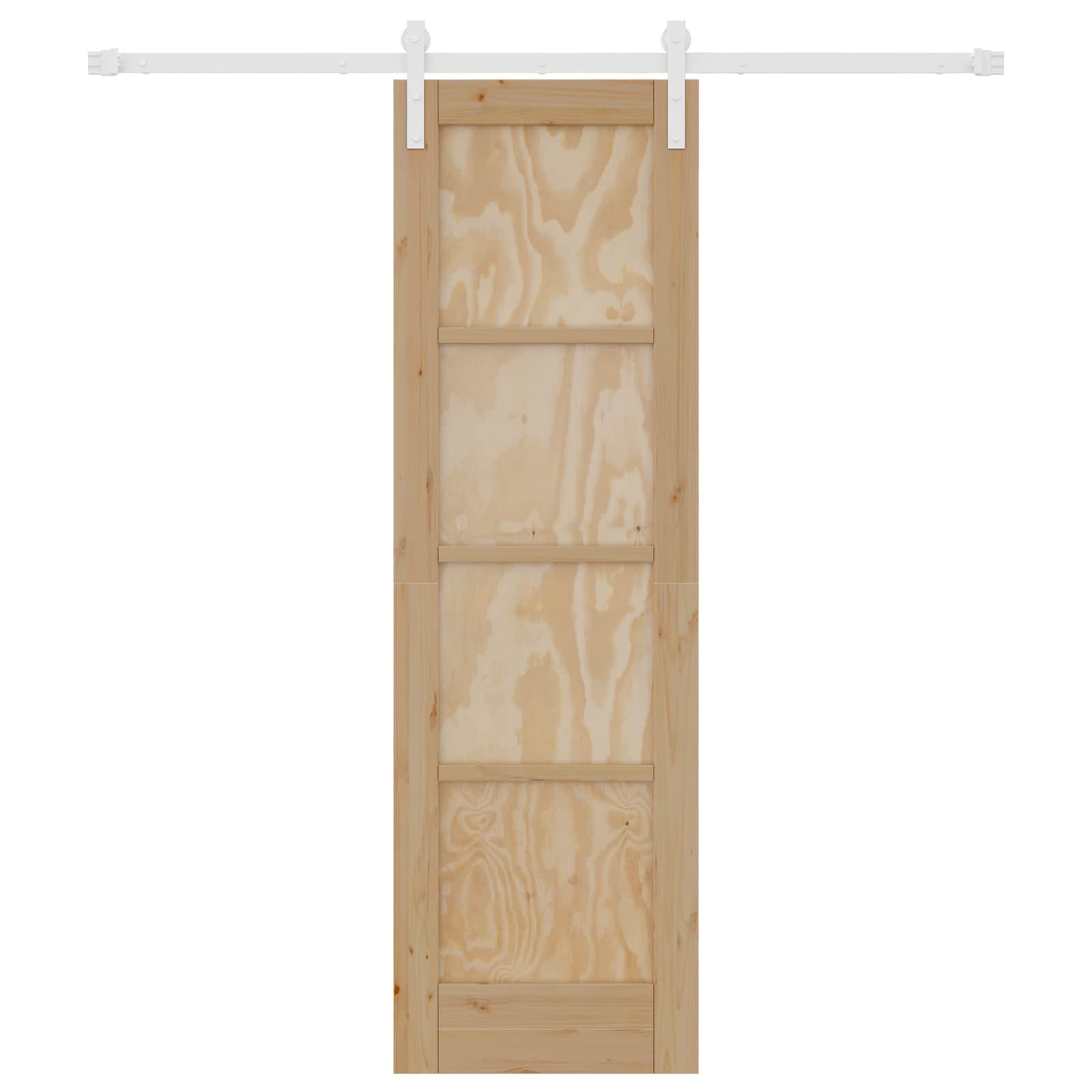 Porta scorrevole in legno di pino naturale e bianco 61 x 198,5 cm