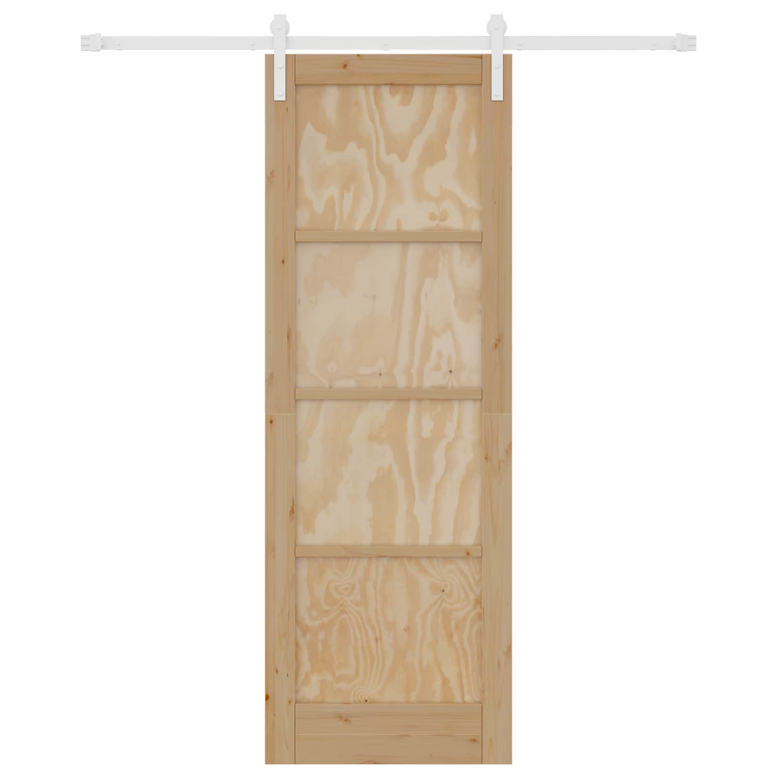 Porta scorrevole in legno di pino naturale e bianco 73,5 x 211 cm