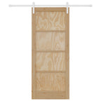 Porta scorrevole in legno di pino naturale e bianco 83 x 202 cm