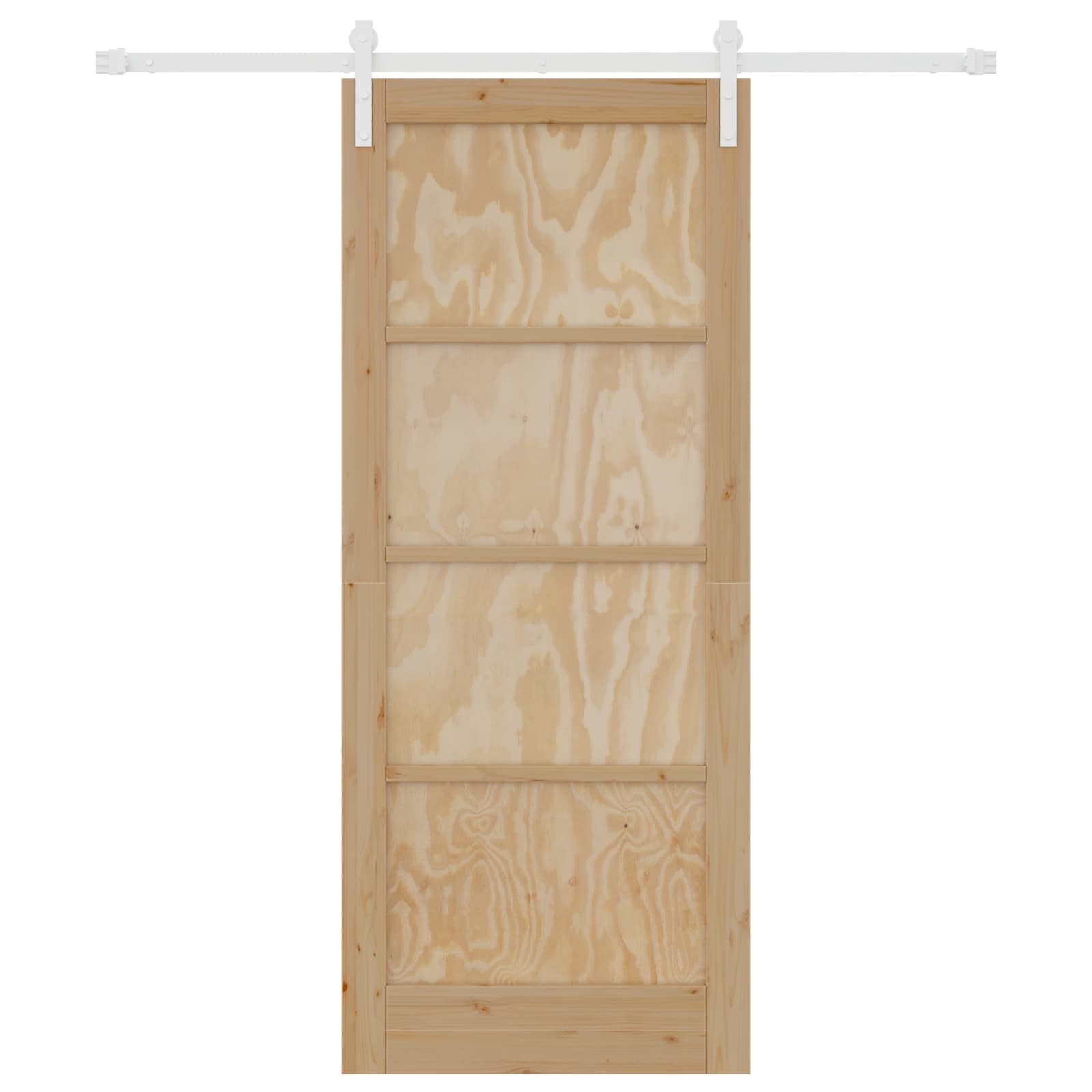 Porta scorrevole in legno di pino naturale e bianco 83 x 202 cm