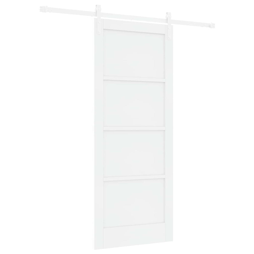 Porta scorrevole in legno massello di pino bianco 83 x 202 cm