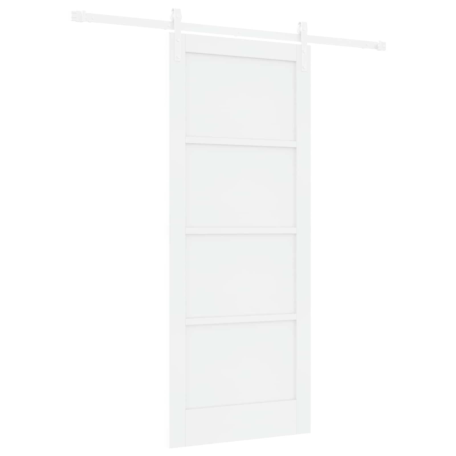 Porta scorrevole in legno massello di pino bianco 83 x 202 cm