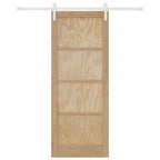 Porta scorrevole in legno di pino 83 x 211 cm Naturale e Bianco