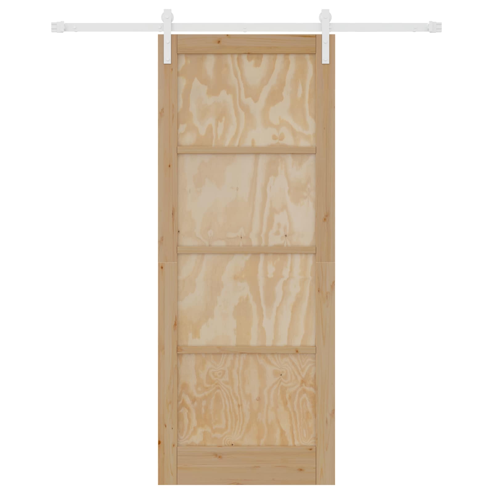Porta scorrevole in legno di pino 83 x 211 cm Naturale e Bianco