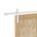 Porta scorrevole in legno di pino naturale e bianco 83 x 232 cm