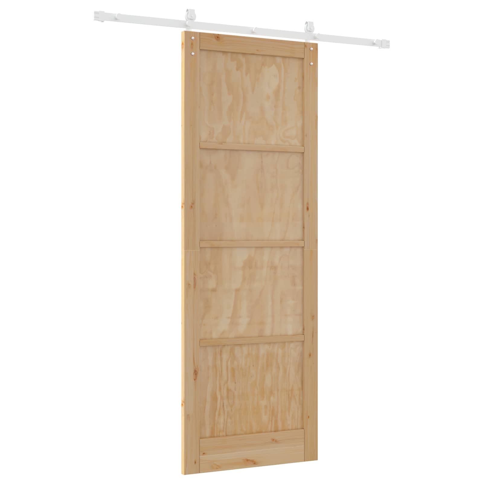 Porta scorrevole in legno di pino naturale e bianco 83 x 232 cm