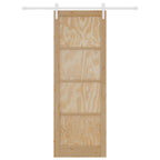 Porta scorrevole in legno di pino naturale e bianco 83 x 232 cm
