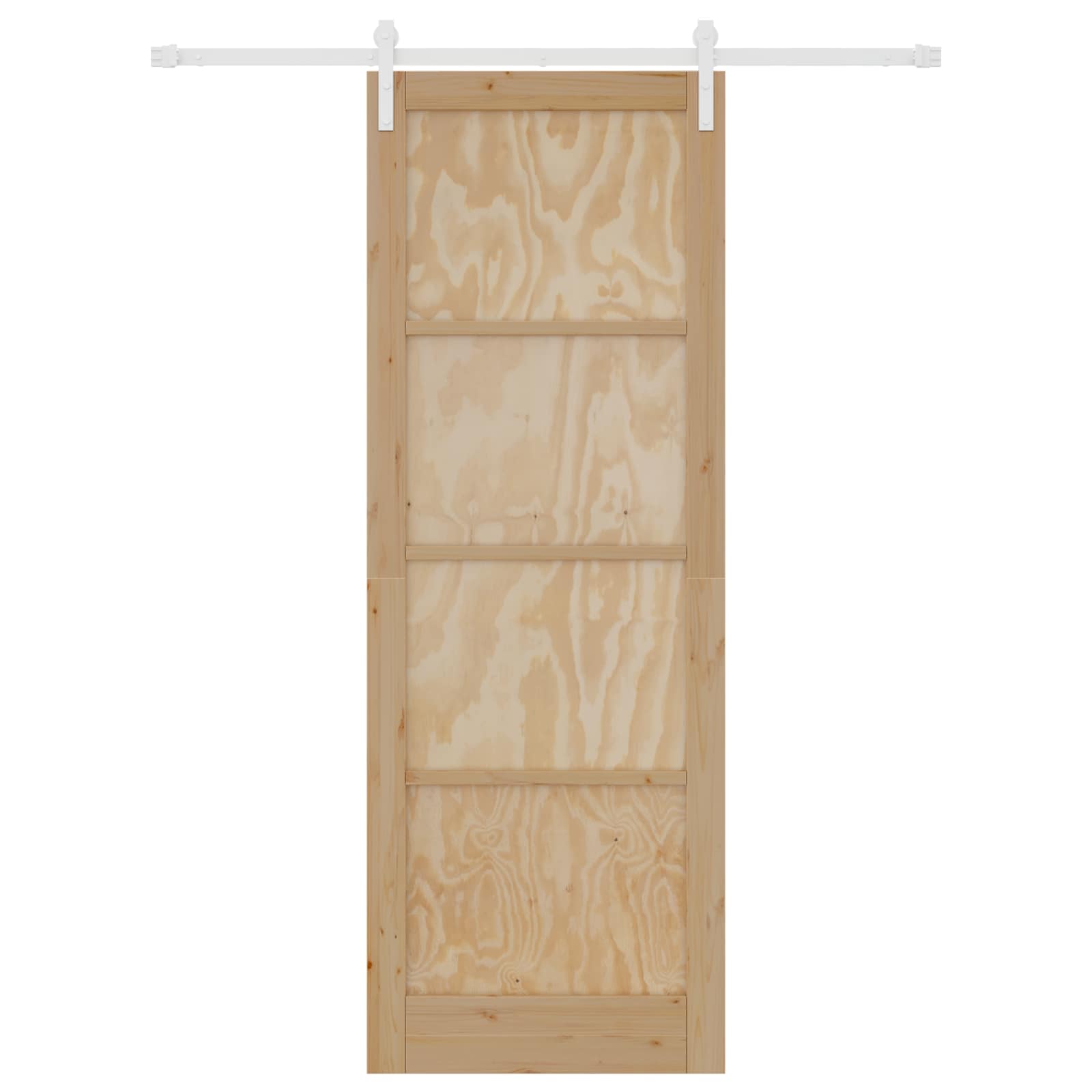 Porta scorrevole in legno di pino naturale e bianco 83 x 232 cm