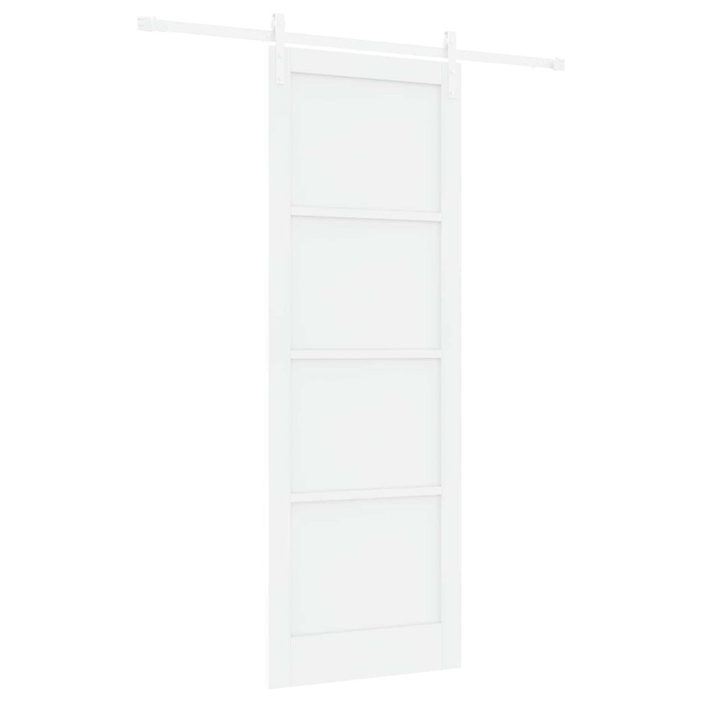 Porta Scorrevole Bianco 83 x 232 cm Legno Massello di Pino