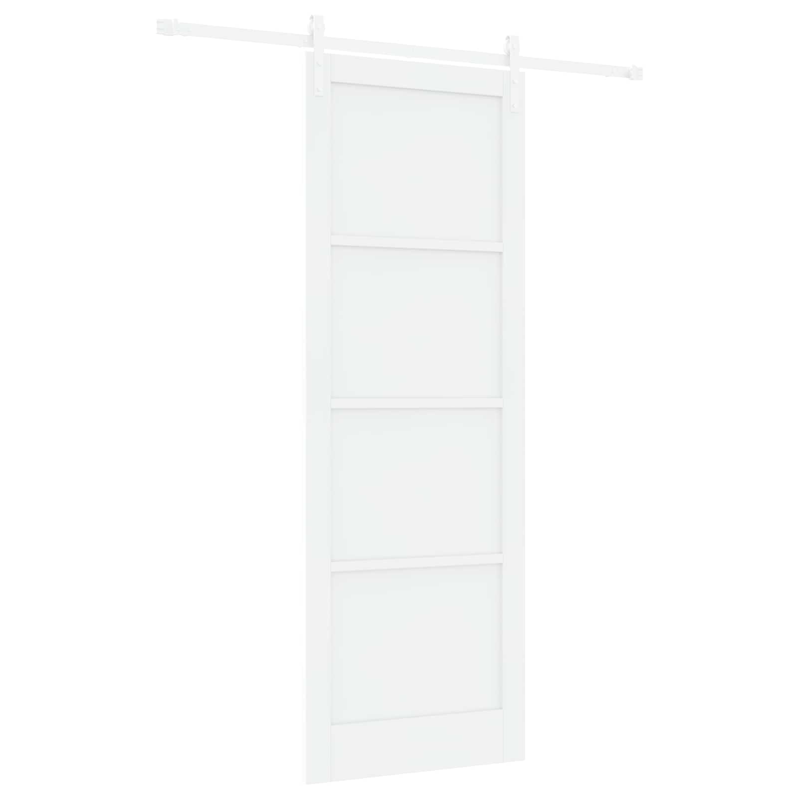 Porta Scorrevole Bianco 83 x 232 cm Legno Massello di Pino