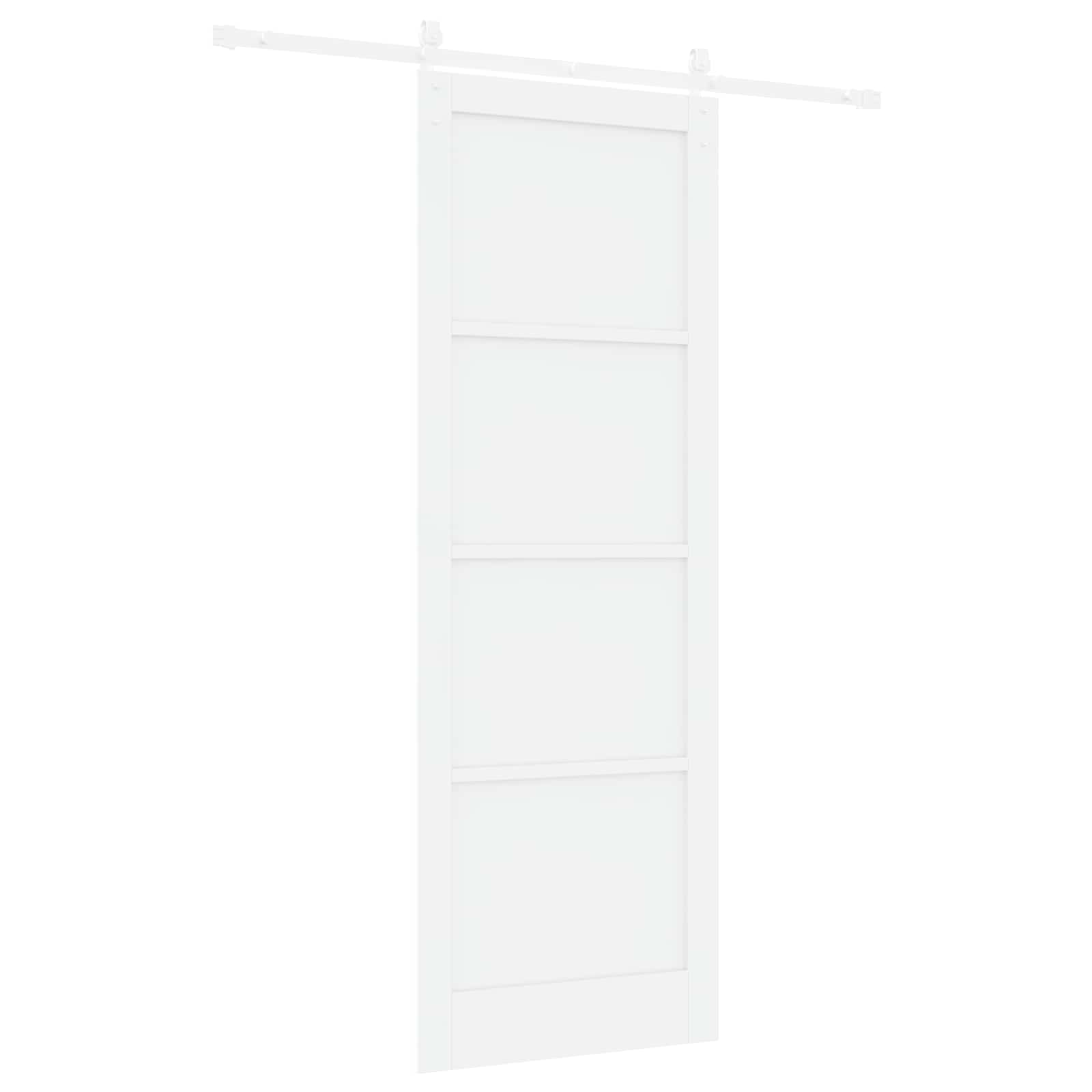 Porta Scorrevole Bianco 83 x 232 cm Legno Massello di Pino