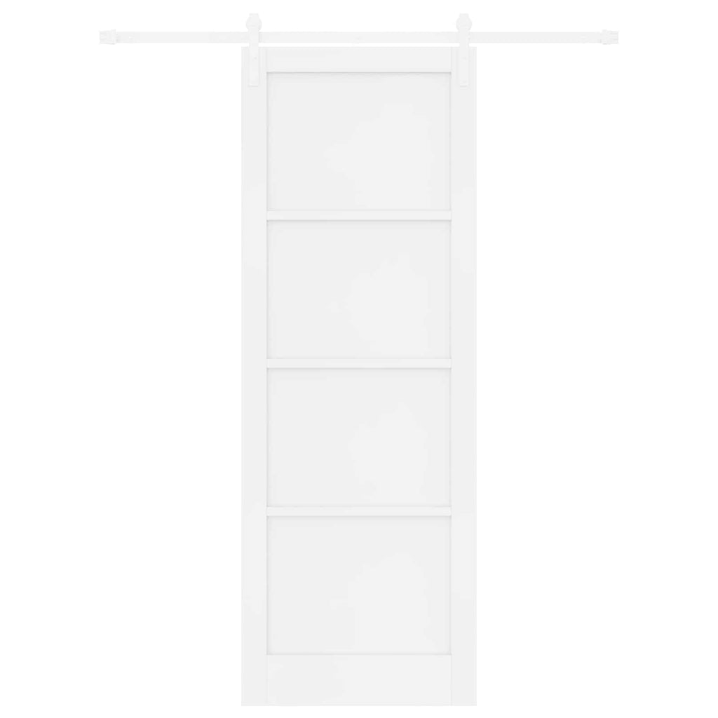 Porta Scorrevole Bianco 83 x 232 cm Legno Massello di Pino