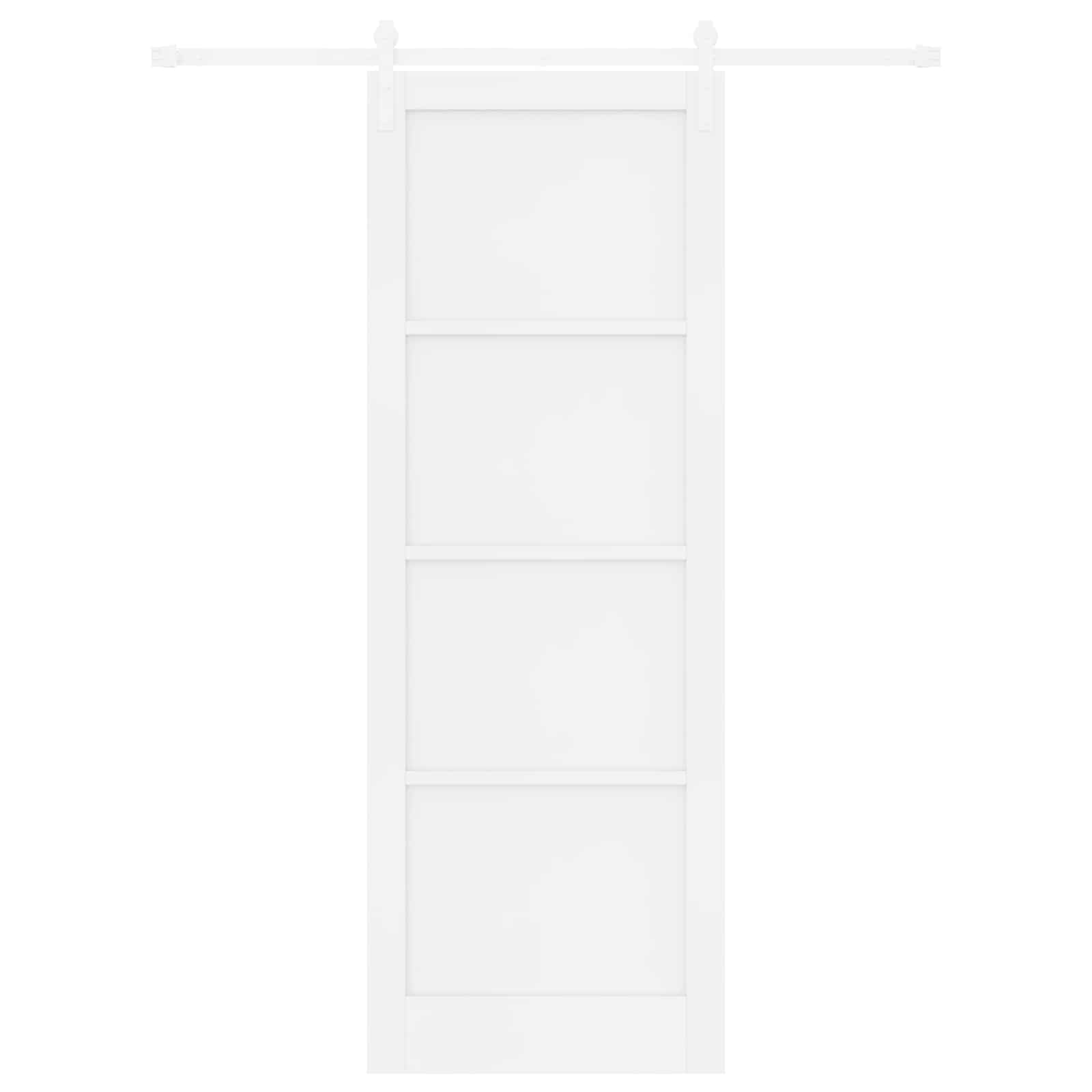 Porta Scorrevole Bianco 83 x 232 cm Legno Massello di Pino
