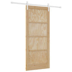 Porta scorrevole in legno di pino naturale e bianco 86 x 198,5 cm