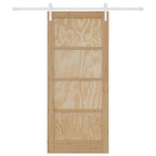 Porta scorrevole in legno di pino naturale e bianco 86 x 198,5 cm