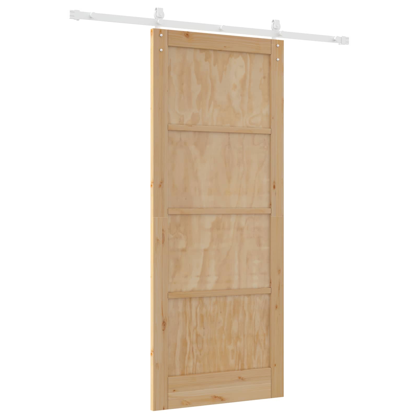Porta scorrevole in legno di pino naturale e bianco 86 x 211 cm