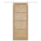 Porta scorrevole in legno di pino naturale e bianco 86 x 211 cm