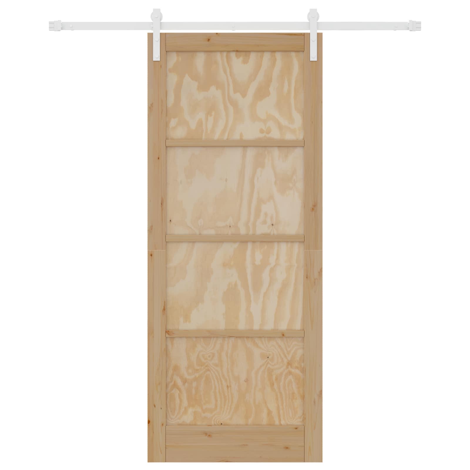 Porta scorrevole in legno di pino naturale e bianco 86 x 211 cm