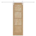 Porta scorrevole in legno di pino naturale e bianco 61 x 198,5 cm